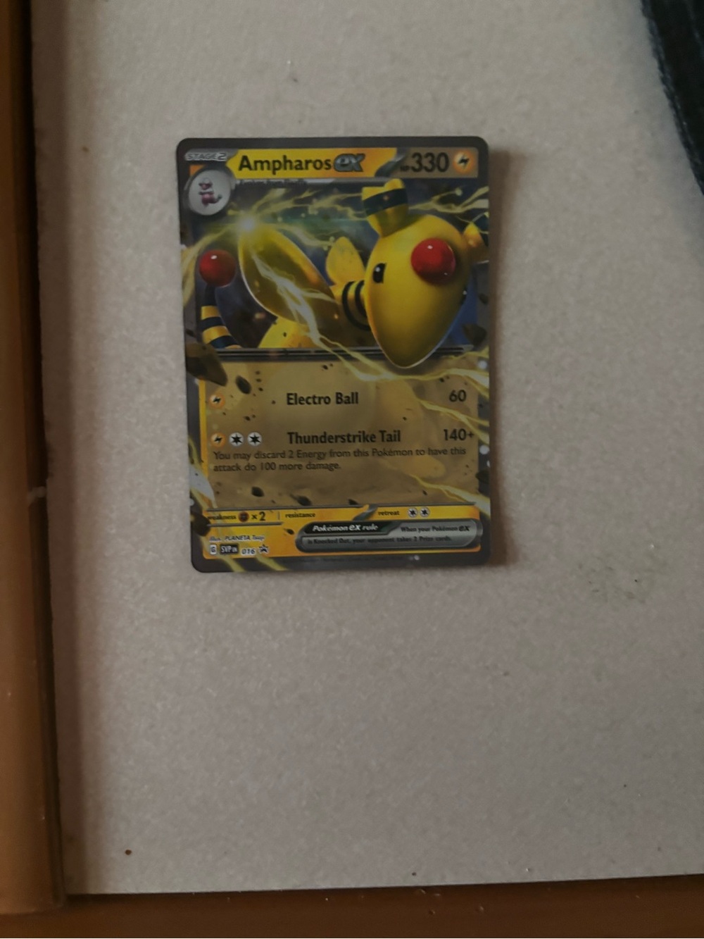 Pokemon Ampharos GX Yellow Black Trading Card
